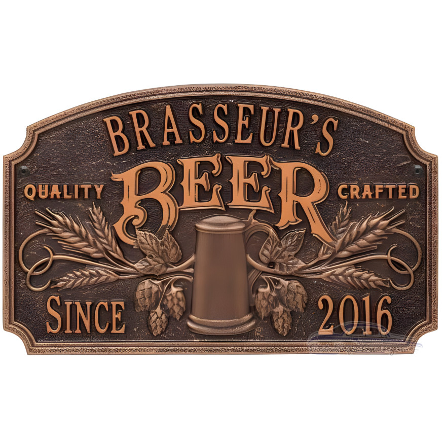 Personalized Cast Aluminum Quality Crafted Beer Arch Plaque Personalized Cast Aluminum Quality Crafted Beer Arch Plaque
