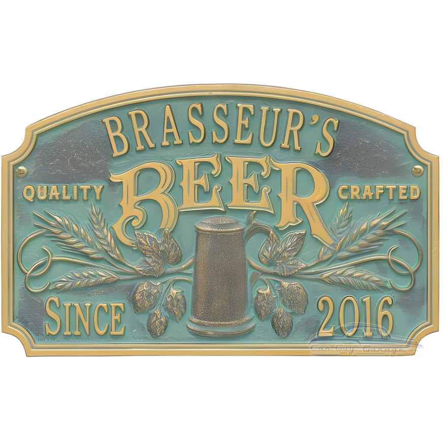 Personalized Cast Aluminum Quality Crafted Beer Arch Plaque Personalized Cast Aluminum Quality Crafted Beer Arch Plaque