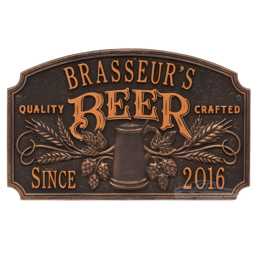 Personalized Cast Aluminum Quality Crafted Beer Arch Plaque Personalized Cast Aluminum Quality Crafted Beer Arch Plaque