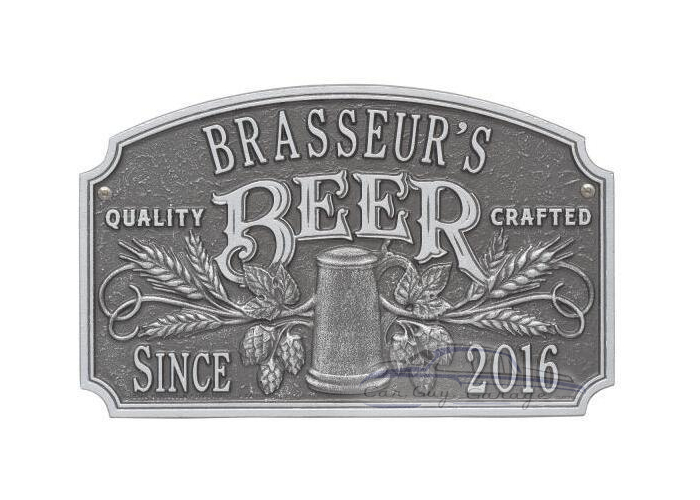Personalized Cast Aluminum Quality Crafted Beer Arch Plaque