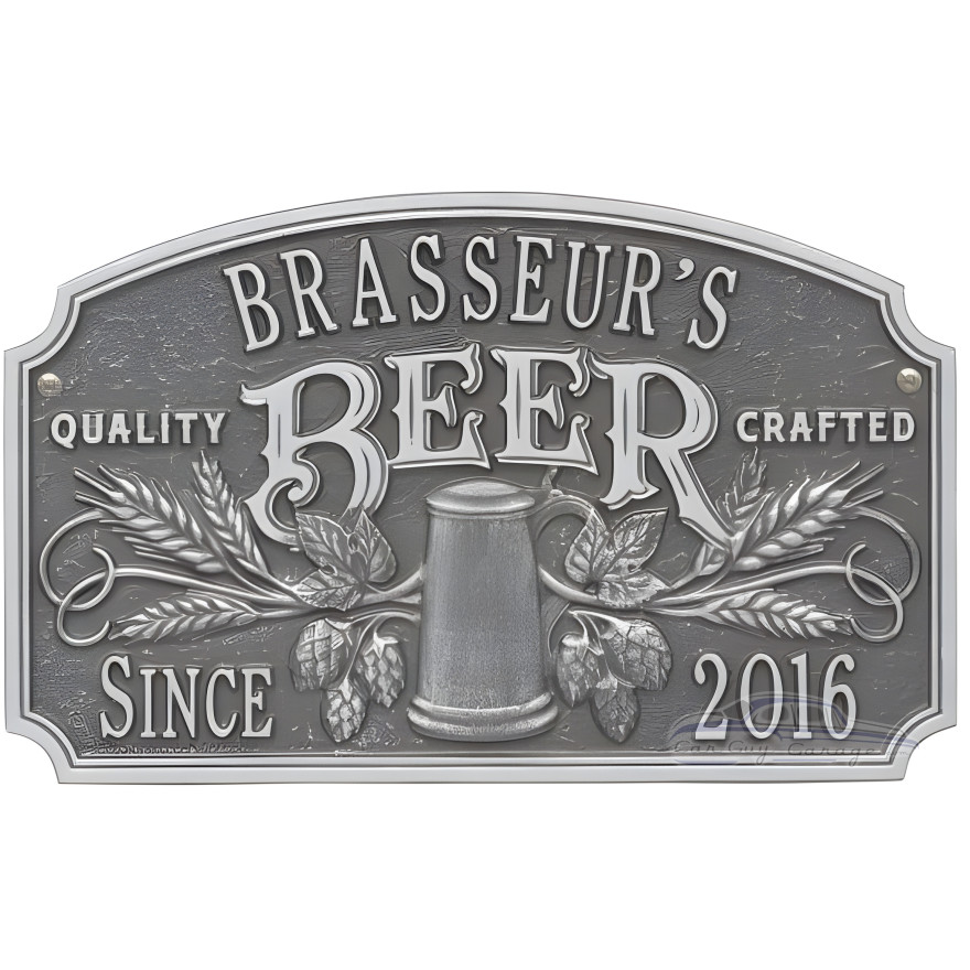 Personalized Cast Aluminum Quality Crafted Beer Arch Plaque Personalized Cast Aluminum Quality Crafted Beer Arch Plaque