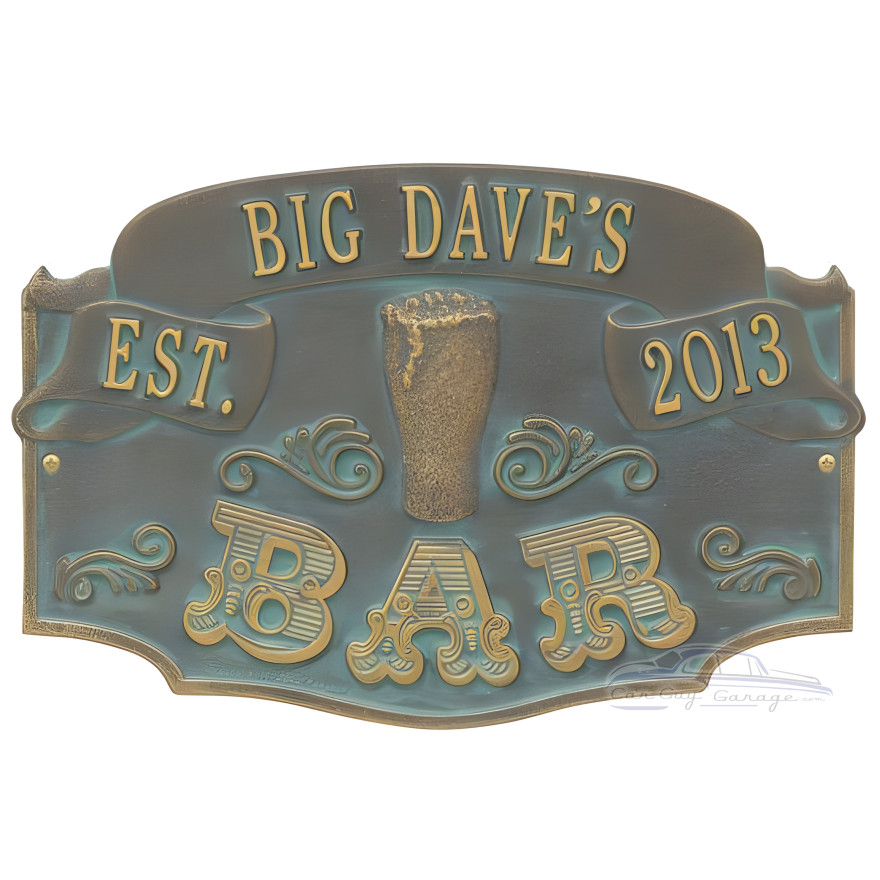 Personalized Cast Aluminum Established Bar Plaque Personalized Cast Aluminum Established Bar Plaque