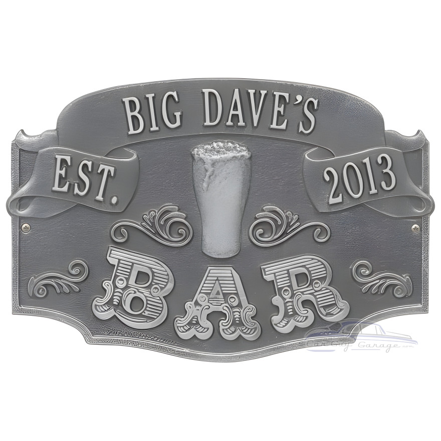 Personalized Cast Aluminum Established Bar Plaque Personalized Cast Aluminum Established Bar Plaque