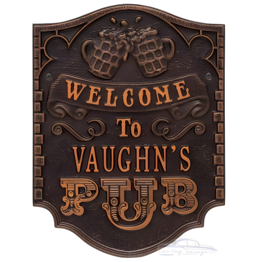 Personalized Cast Aluminum Pub Welcome Plaque Personalized Cast Aluminum Pub Welcome Plaque