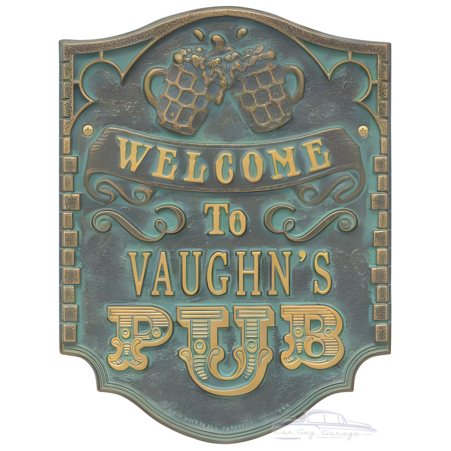 Personalized Cast Aluminum Pub Welcome Plaque Personalized Cast Aluminum Pub Welcome Plaque