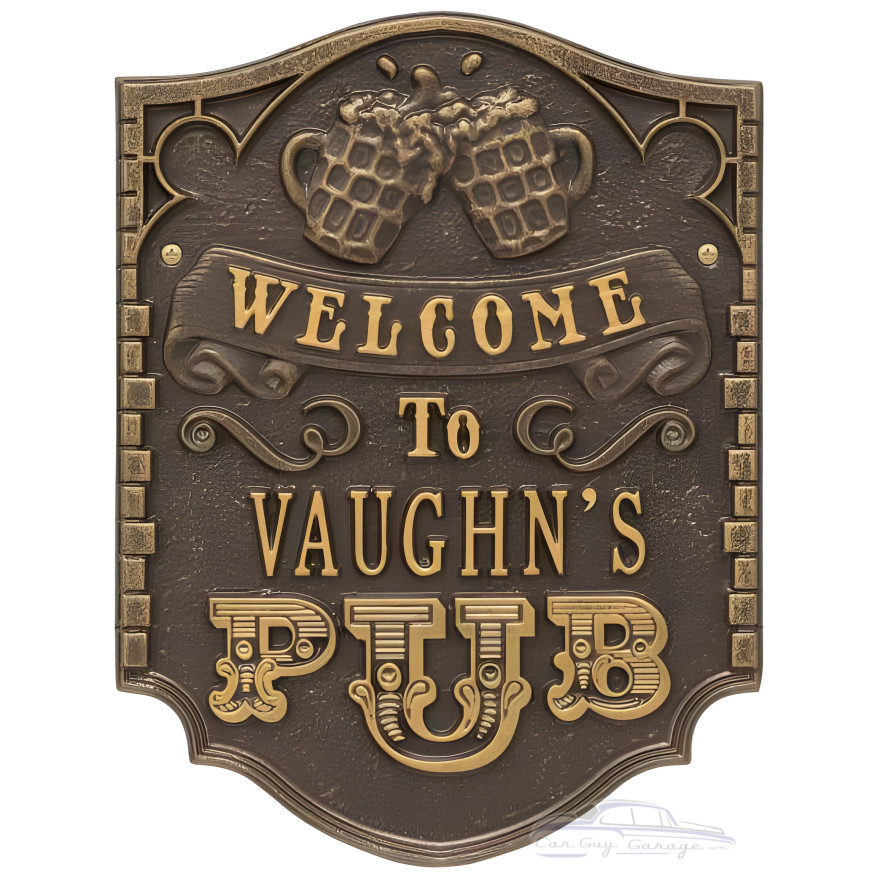 Personalized Cast Aluminum Pub Welcome Plaque Personalized Cast Aluminum Pub Welcome Plaque