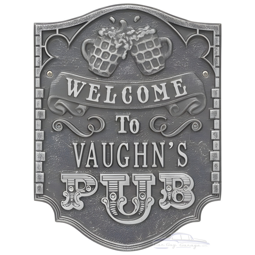 Personalized Cast Aluminum Pub Welcome Plaque Personalized Cast Aluminum Pub Welcome Plaque