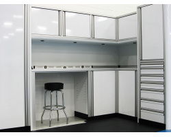 124.5" Left Wall and 76 " Right Wall Aluminum Garage Cabinets
