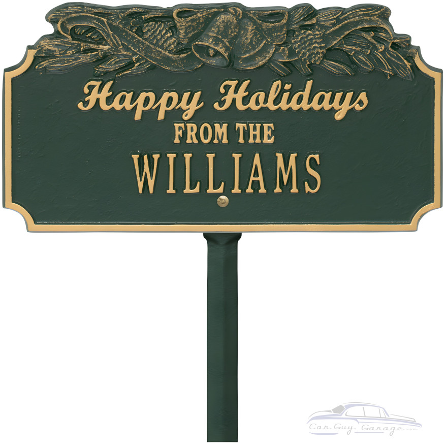 Happy Holidays Personalized Lawn Stake with Bells Happy Holidays Personalized Lawn Stake with Bells