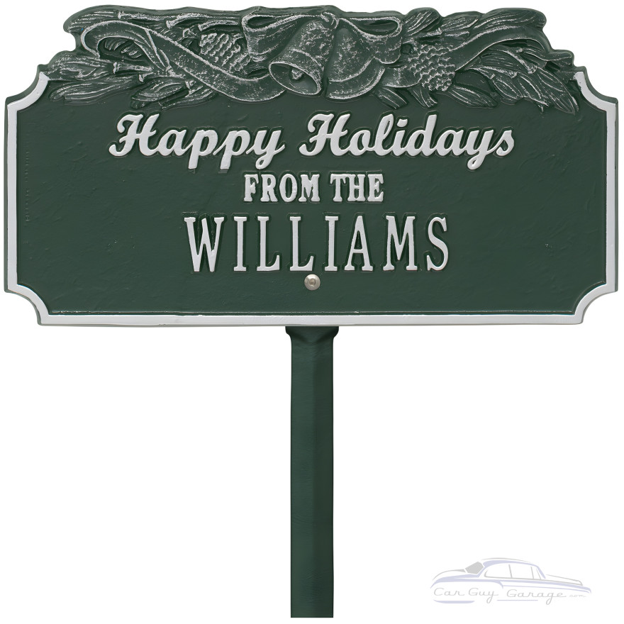 Happy Holidays Personalized Lawn Stake with Bells Happy Holidays Personalized Lawn Stake with Bells