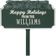 Happy Holidays Personalized Lawn Stake with Bells