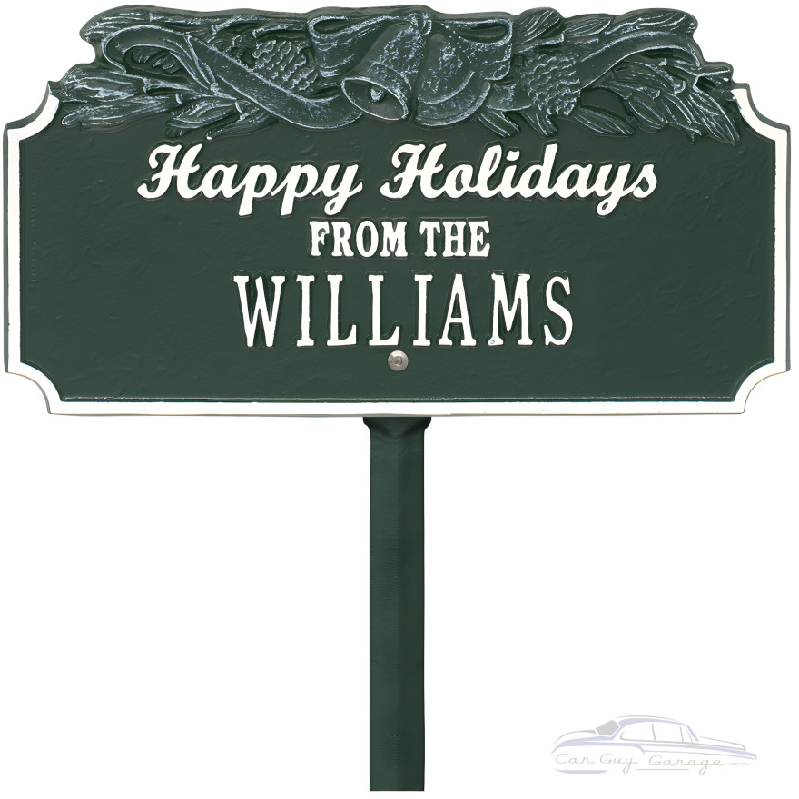 Happy Holidays Personalized Lawn Stake with Bells Happy Holidays Personalized Lawn Stake with Bells