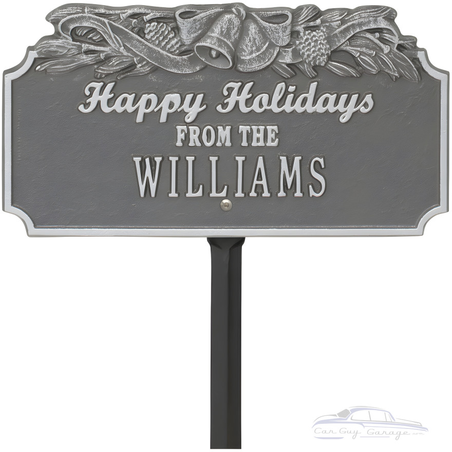 Happy Holidays Personalized Lawn Stake with Bells Happy Holidays Personalized Lawn Stake with Bells