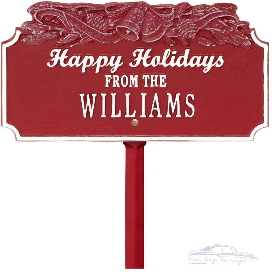 Happy Holidays Personalized Lawn Stake with Bells Happy Holidays Personalized Lawn Stake with Bells