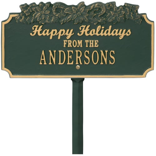 Happy Holidays Personalized Lawn Stake with Candy Canes