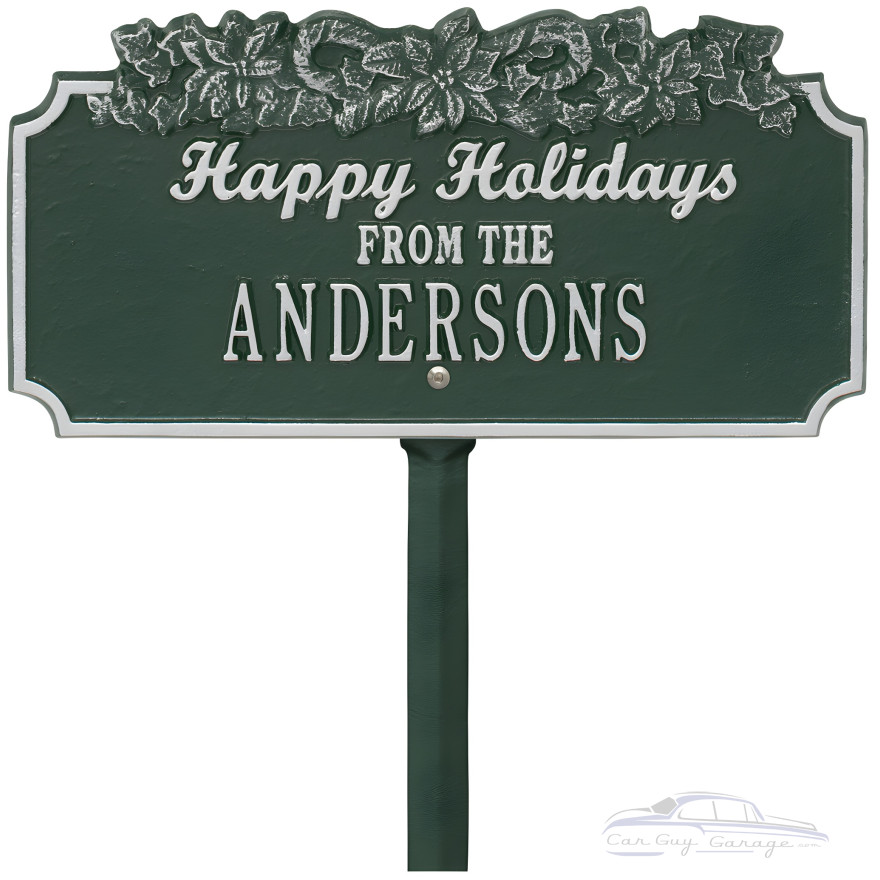 Happy Holidays Personalized Lawn Stake with Candy Canes Happy Holidays Personalized Lawn Stake with Candy Canes