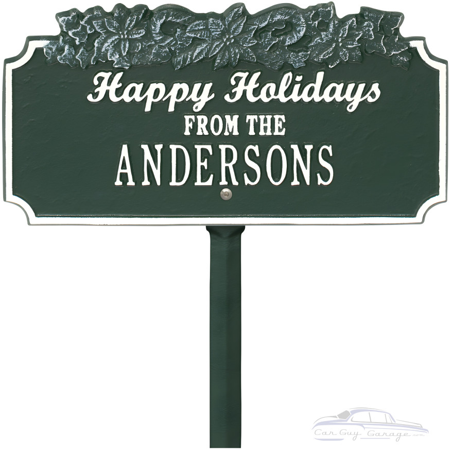Happy Holidays Personalized Lawn Stake with Candy Canes Happy Holidays Personalized Lawn Stake with Candy Canes