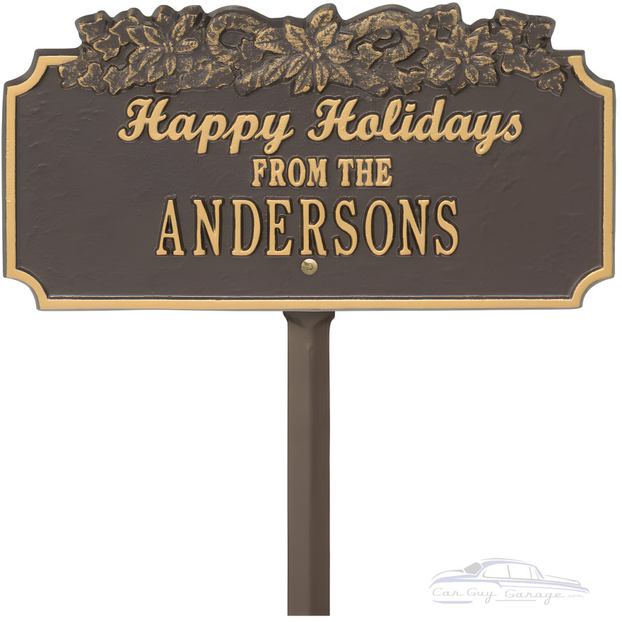 Happy Holidays Personalized Lawn Stake with Candy Canes Happy Holidays Personalized Lawn Stake with Candy Canes