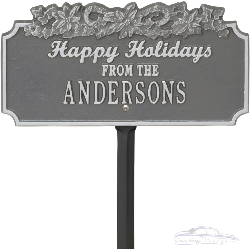 Happy Holidays Personalized Lawn Stake with Candy Canes Happy Holidays Personalized Lawn Stake with Candy Canes
