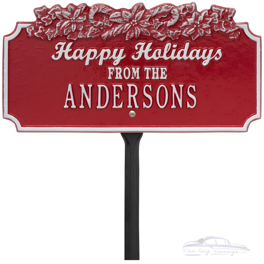 Happy Holidays Personalized Lawn Stake with Candy Canes Happy Holidays Personalized Lawn Stake with Candy Canes