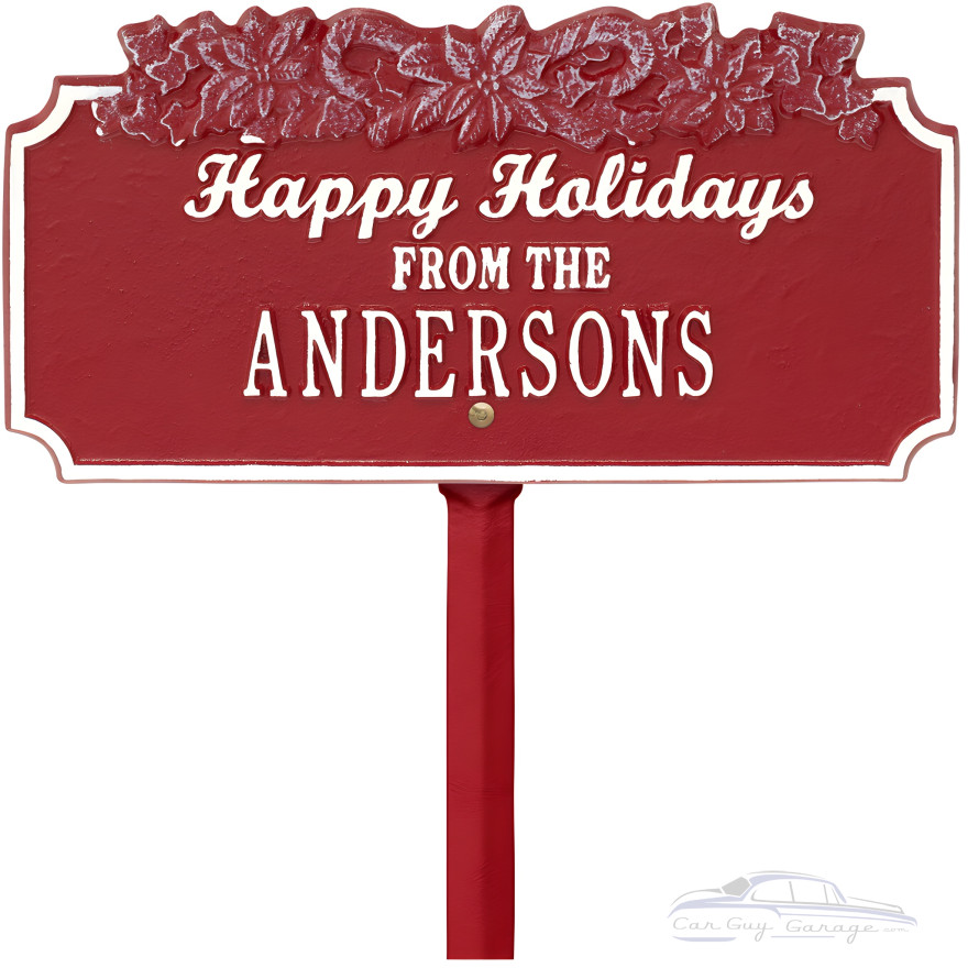 Happy Holidays Personalized Lawn Stake with Candy Canes Happy Holidays Personalized Lawn Stake with Candy Canes