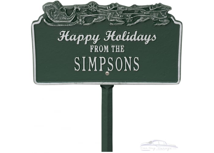 Happy Holidays Personalized Lawn Stake with Santa's Sleigh