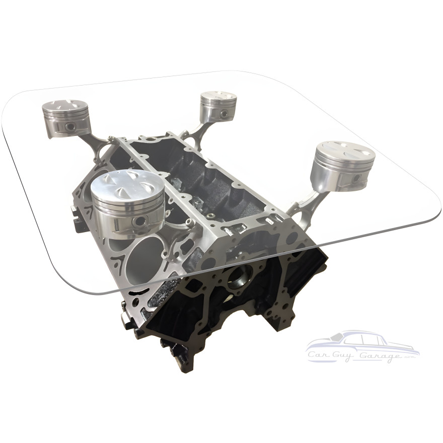 Chevy Engine Block Black and Chrome Coffee Table Chevy Engine Block Black and Chrome Coffee Table