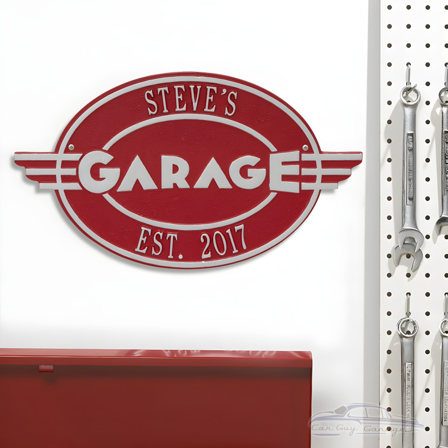 Personalized Cast Aluminum Oval Garage Plaque Personalized Cast Aluminum Oval Garage Plaque