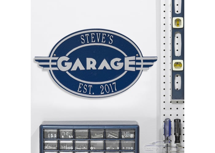 Personalized Cast Aluminum Oval Garage Plaque
