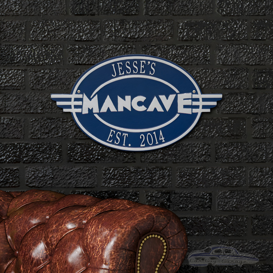 Personalized Cast Aluminum Oval Mancave Plaque