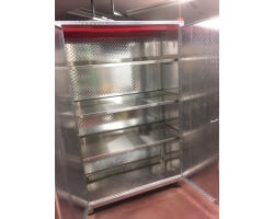 48 inches wide by 22 inches deep by 72 inches tall Diamond Plate Locker