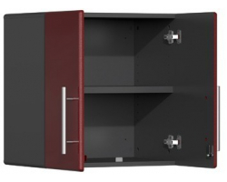 Ruby Red Metallic MDF 2-Door Wall Cabinet