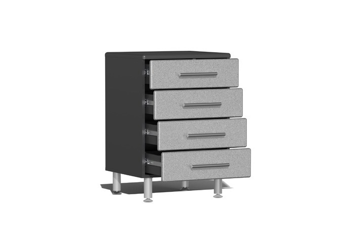 Stardust Silver Wood 4-Drawer Base Cabinet
