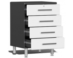 Starfire White Metallic MDF 4-Drawer Base Cabinet